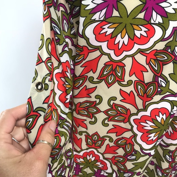 Jones New York gorgeous retro floral top. PL - Picture 6 of 7